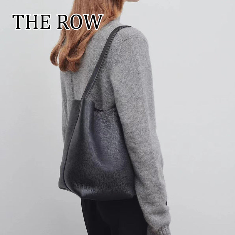 The Row Bucket Bag Genuine Leather Large Capacity Tote Bag European And American Fashion Shoulder Casual Women&#039;s Bag