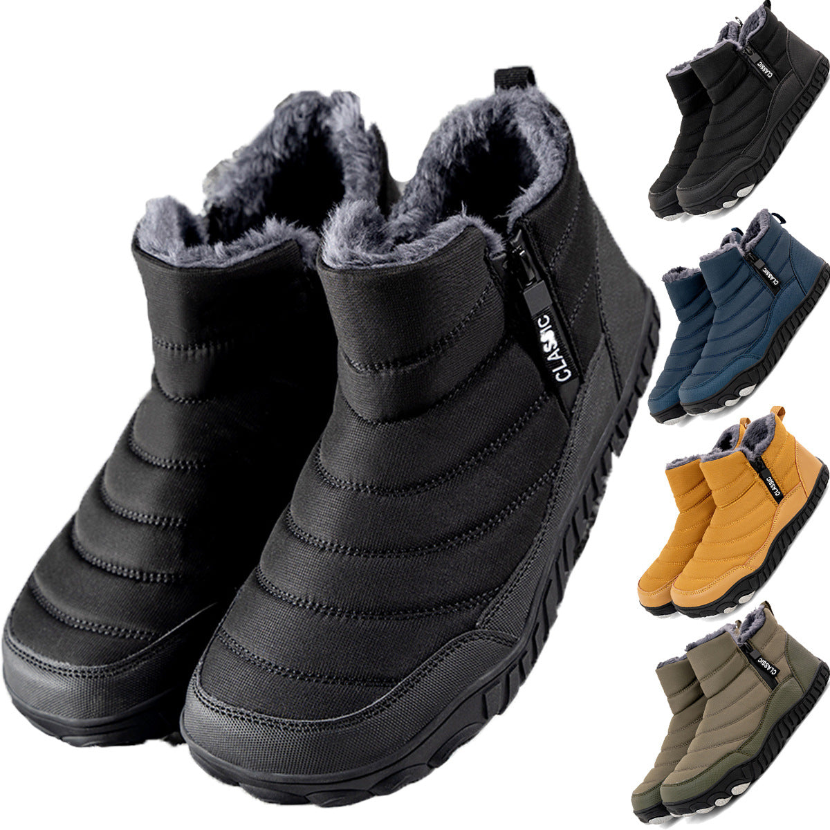 Snow Boots New Fleece-lined Thickened Warm Waterproof Non-slip Mid-help Outdoor Casual Men&#039;s Mountaineering Cotton Shoes