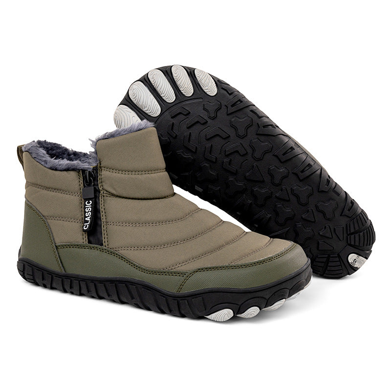 Snow Boots New Fleece-lined Thickened Warm Waterproof Non-slip Mid-help Outdoor Casual Men&#039;s Mountaineering Cotton Shoes