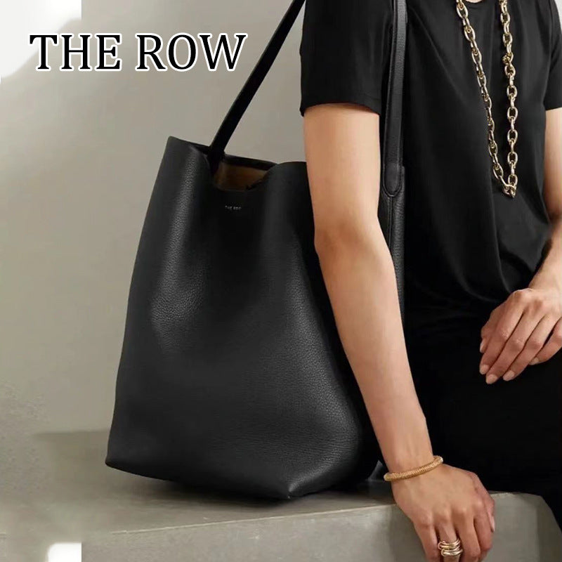 The Row Bucket Bag Genuine Leather Large Capacity Tote Bag European And American Fashion Shoulder Casual Women&#039;s Bag