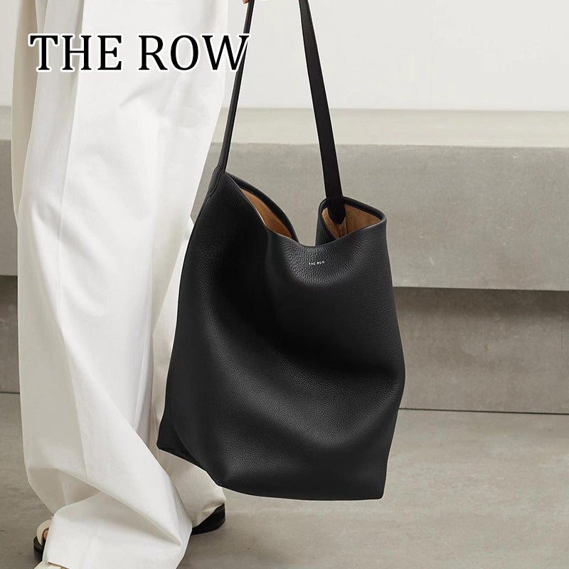 The Row Bucket Bag Genuine Leather Large Capacity Tote Bag European And American Fashion Shoulder Casual Women&#039;s Bag
